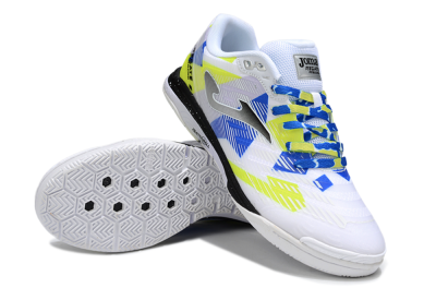 Joma Top Flex IC Indoor & Futsal Soccer Shoes - White/Blue/Yellow
