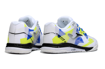 Joma Top Flex IC Indoor & Futsal Soccer Shoes - White/Blue/Yellow