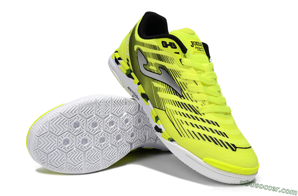 Joma Top Flex IC Indoor & Futsal Soccer Shoes - Yellow/Silver/Black 3