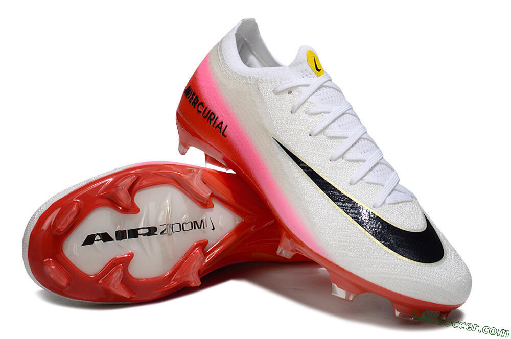 Nike Air Zoom Mercurial Vapor 16 Elite FG Firm Ground Soccer Cleats - White/Pink/Red 3