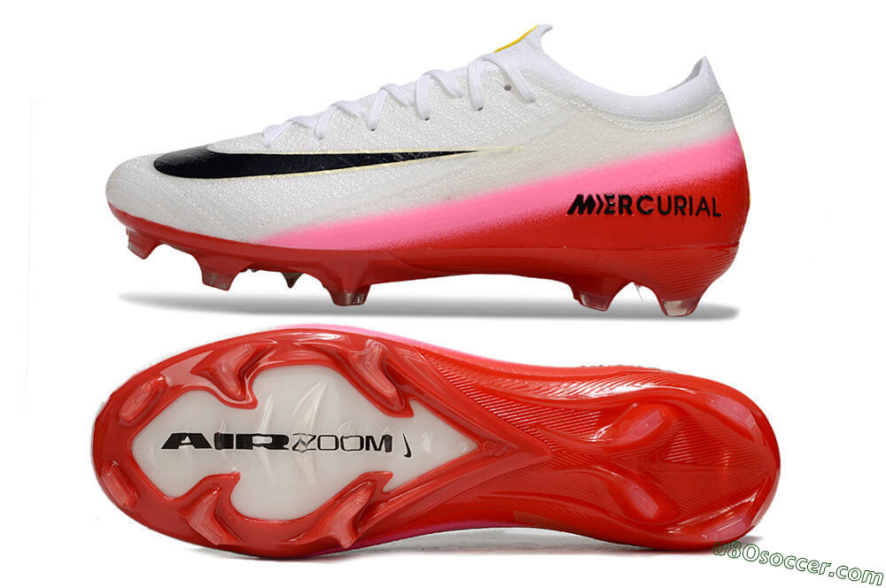 Nike Air Zoom Mercurial Vapor 16 Elite FG Firm Ground Soccer Cleats - White/Pink/Red 0