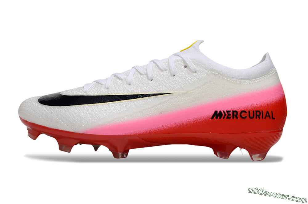 Nike Air Zoom Mercurial Vapor 16 Elite FG Firm Ground Soccer Cleats - White/Pink/Red 2