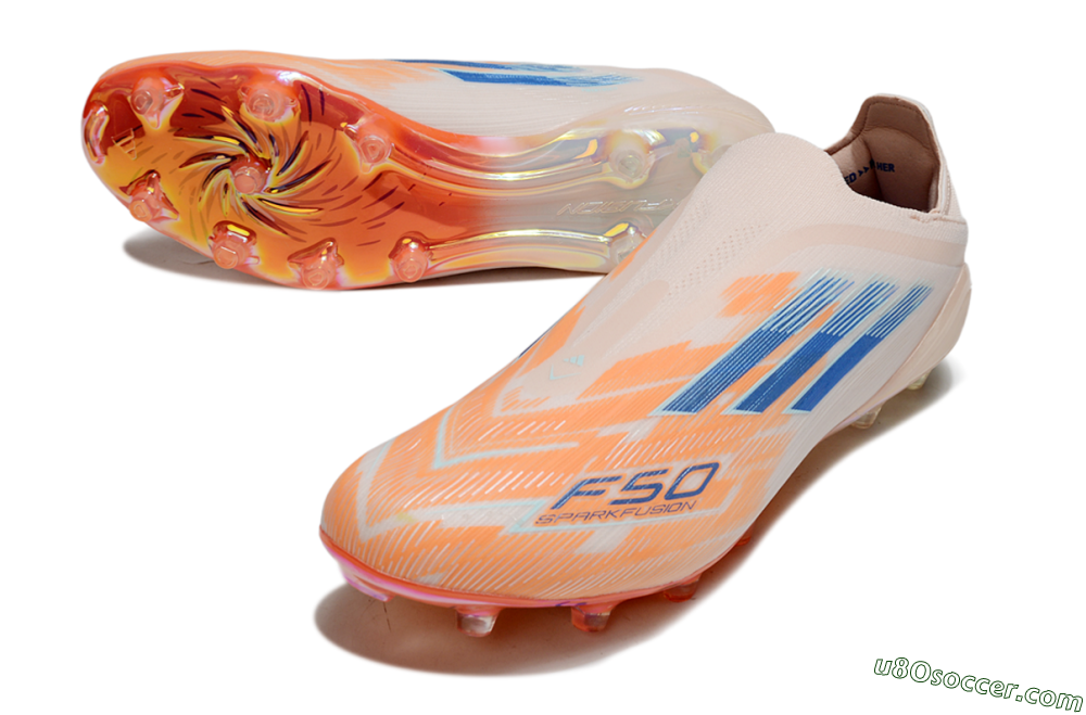Adidas F50 Elite Laceless FG Firm Ground Soccer Cleats - Pink/Orange/Blue 3