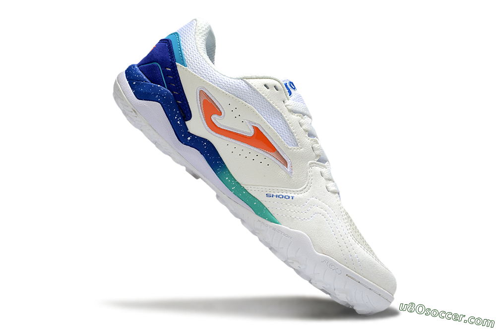Joma Top Flex IC Indoor & Futsal Soccer Shoes - White/Blue/Red 4