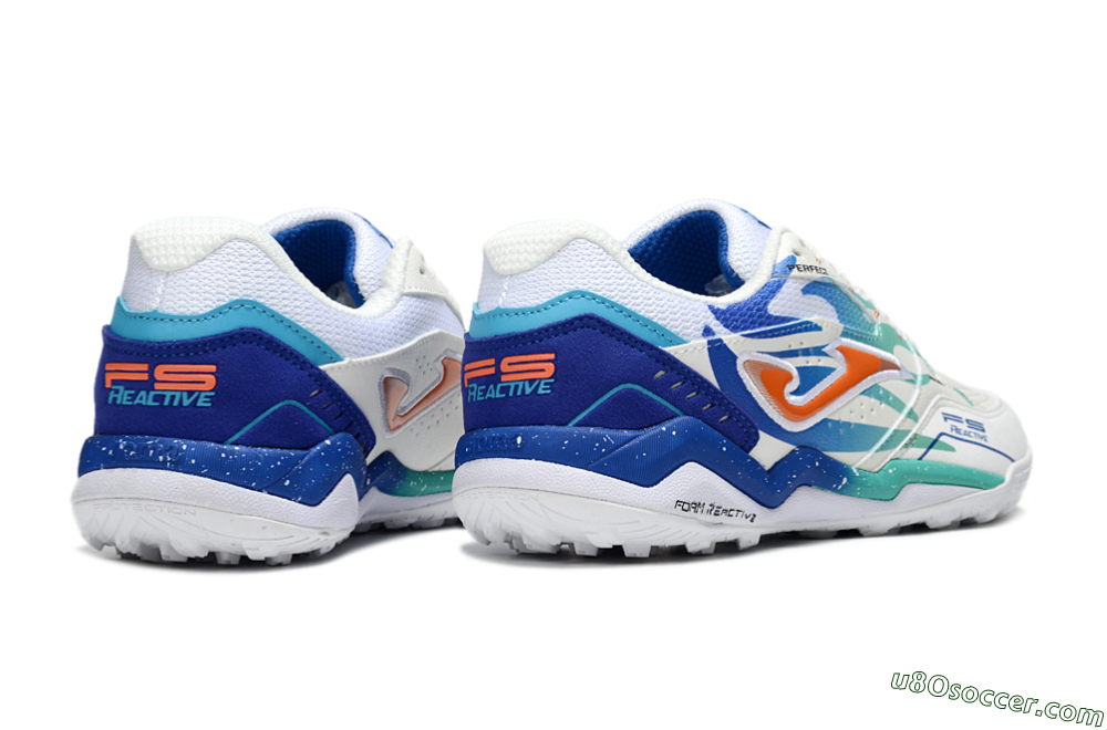 Joma Top Flex IC Indoor & Futsal Soccer Shoes - White/Blue/Red 6