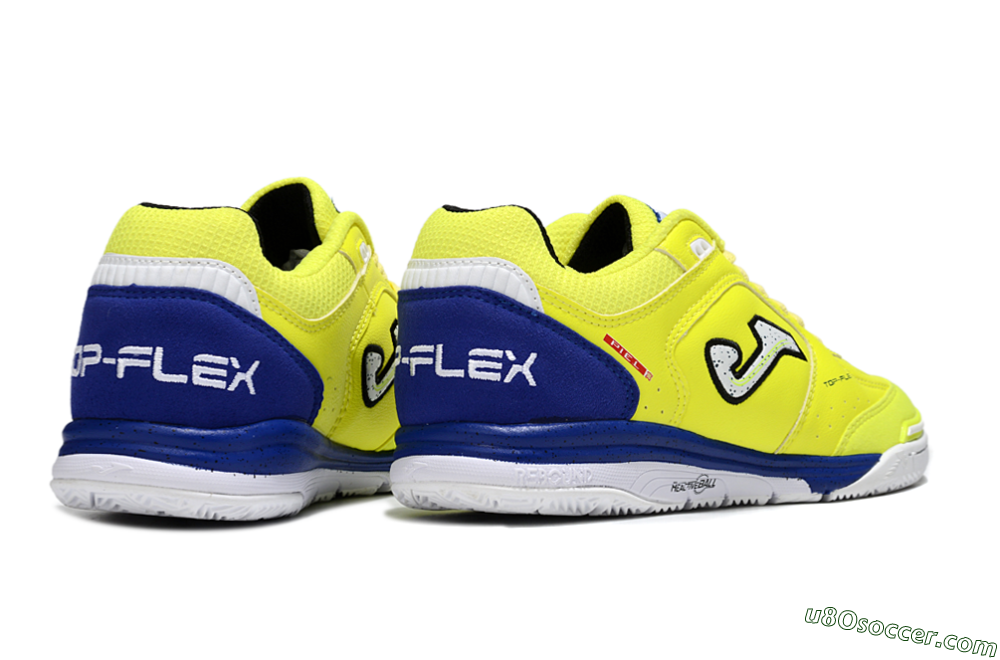 Joma Top Flex IC Indoor & Futsal Soccer Shoes - Yellow/White/Blue 6