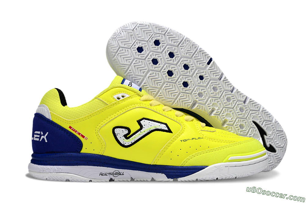 Joma Top Flex IC Indoor & Futsal Soccer Shoes - Yellow/White/Blue 1