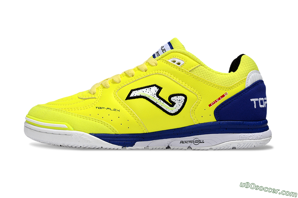 Joma Top Flex IC Indoor & Futsal Soccer Shoes - Yellow/White/Blue 2