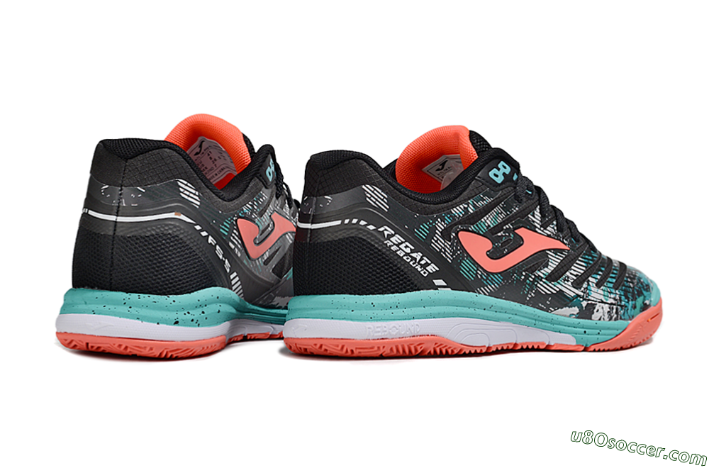 Joma Top Flex IC Indoor & Futsal Soccer Shoes - Black/Jade/Red 6