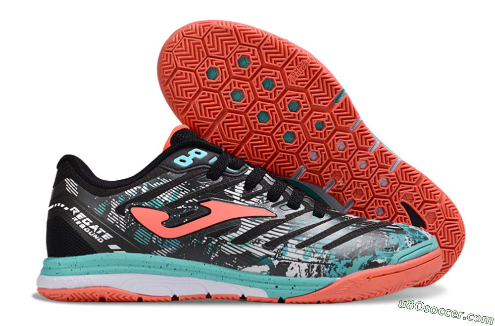 Joma Top Flex IC Indoor & Futsal Soccer Shoes - Black/Jade/Red 1