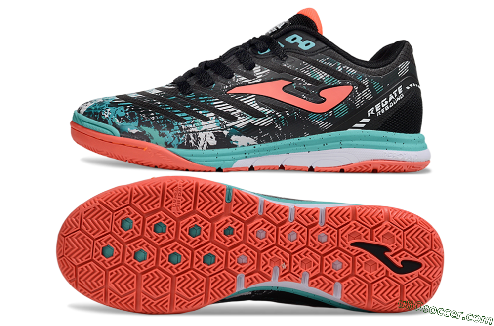 Joma Top Flex IC Indoor & Futsal Soccer Shoes - Black/Jade/Red 0