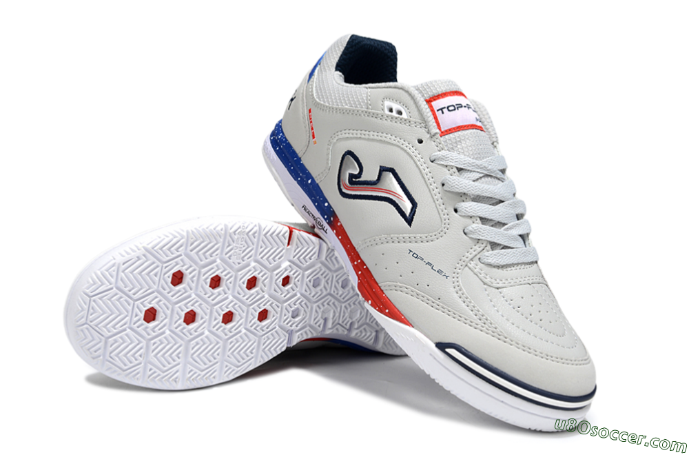 Joma Top Flex IC Indoor & Futsal Soccer Shoes - Grey/Blue/Silver 3