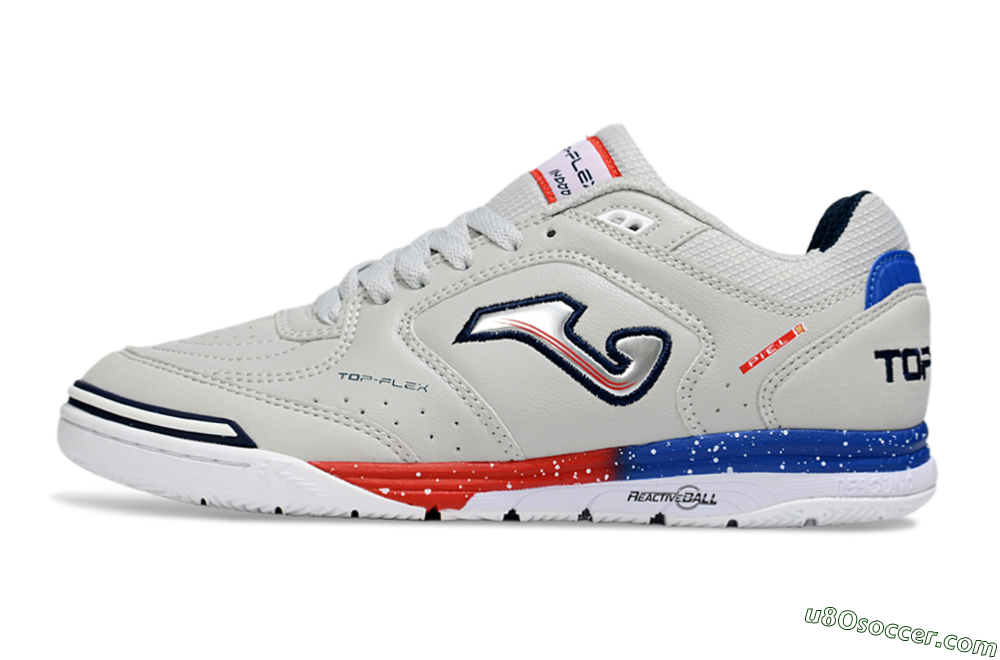 Joma Top Flex IC Indoor & Futsal Soccer Shoes - Grey/Blue/Silver 2