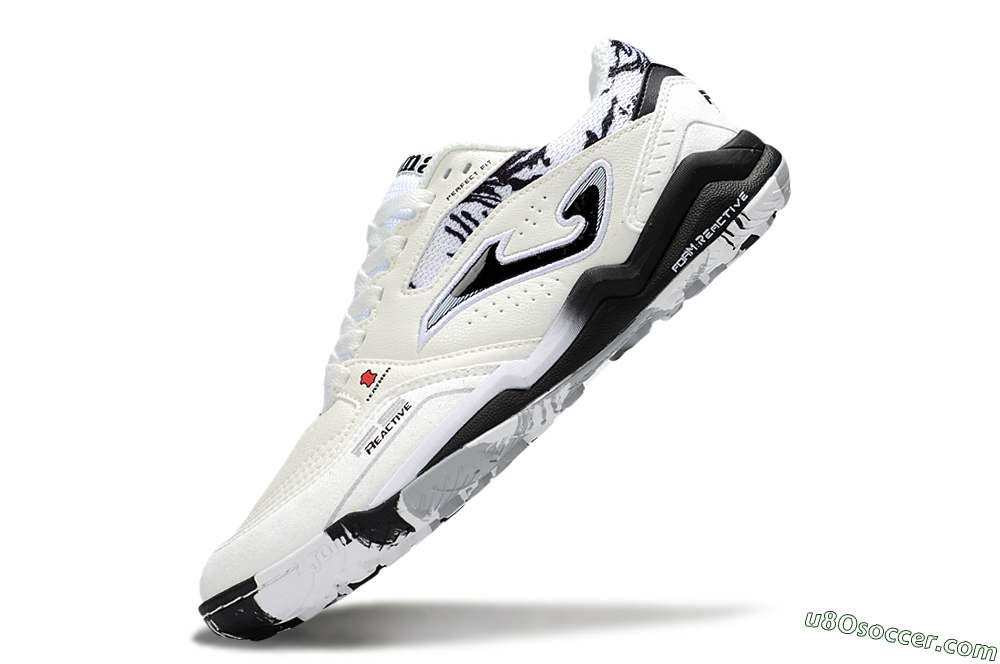 Joma Top Flex TF Artificial Turf Soccer Shoes - Beige/Black/White 5