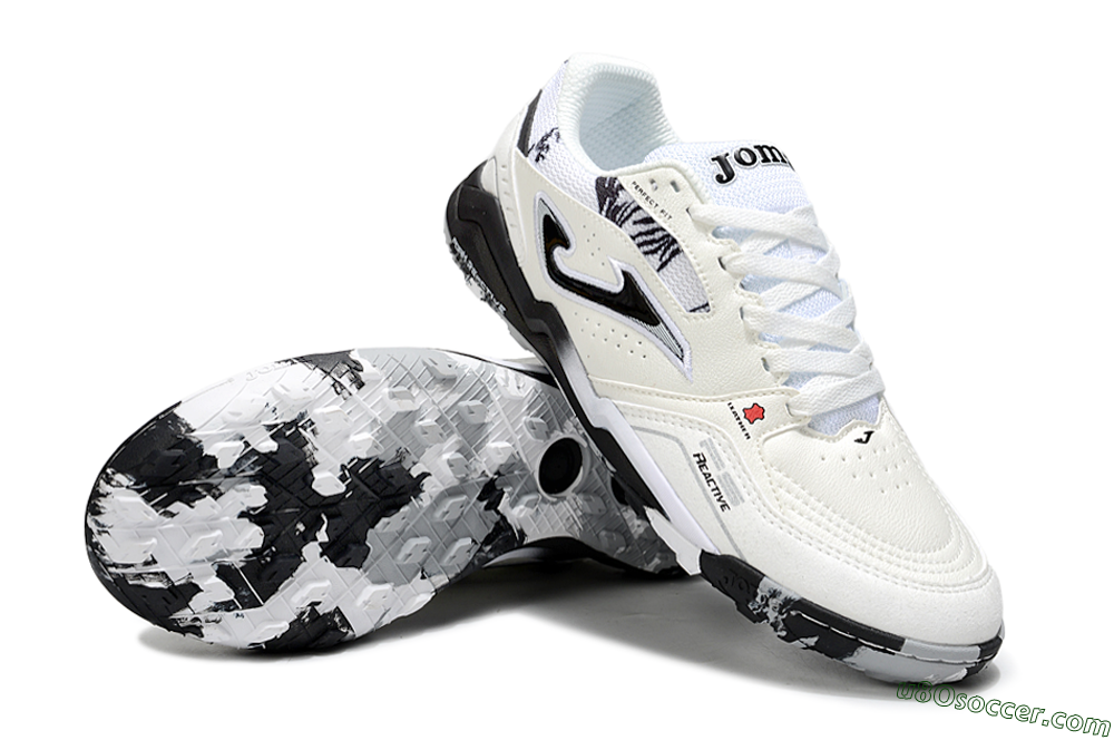 Joma Top Flex TF Artificial Turf Soccer Shoes - Beige/Black/White 3