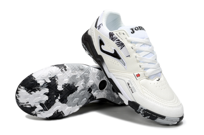 Joma Top Flex TF Artificial Turf Soccer Shoes - Beige/Black/White