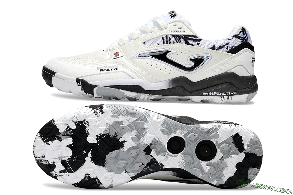 Joma Top Flex TF Artificial Turf Soccer Shoes - Beige/Black/White 0