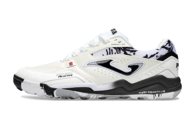 Joma Top Flex TF Artificial Turf Soccer Shoes - Beige/Black/White