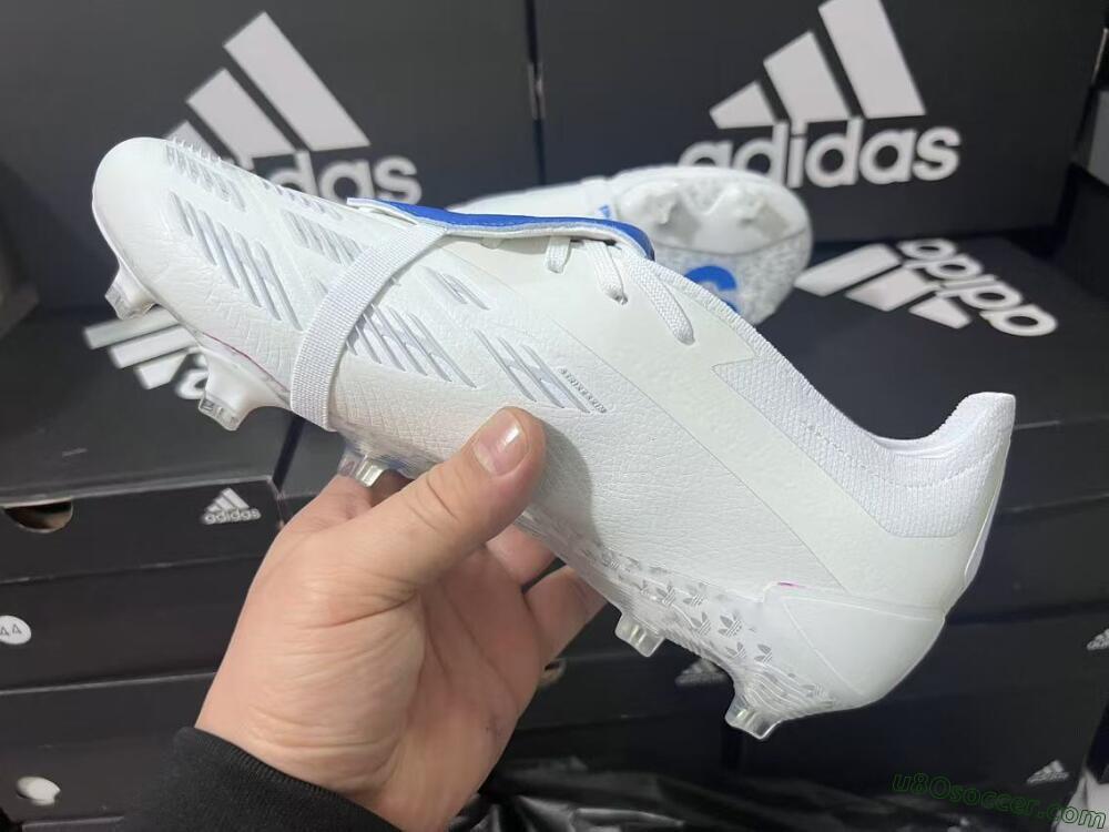 Adidas Predator Elite Foldover Tongue FG Firm Ground Soccer Cleats - Beige/White/Blue