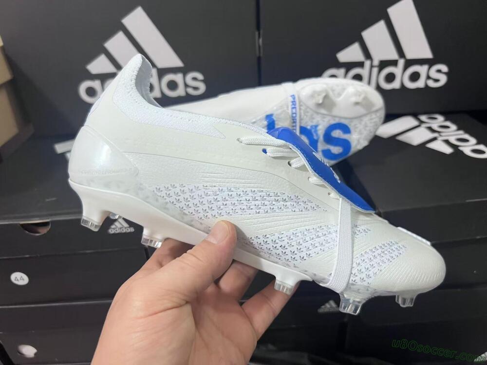 Adidas Predator Elite Foldover Tongue FG Firm Ground Soccer Cleats - Beige/White/Blue