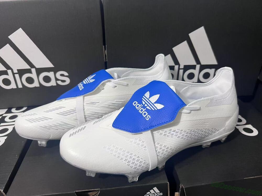Adidas Predator Elite Foldover Tongue FG Firm Ground Soccer Cleats - Beige/White/Blue