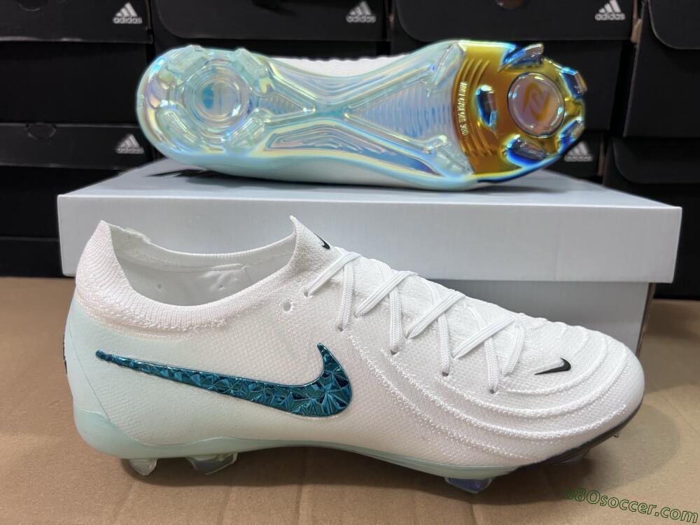 Nike Phantom GX 2 Elite FG Firm Ground Soccer Cleats - White/Black/Jade