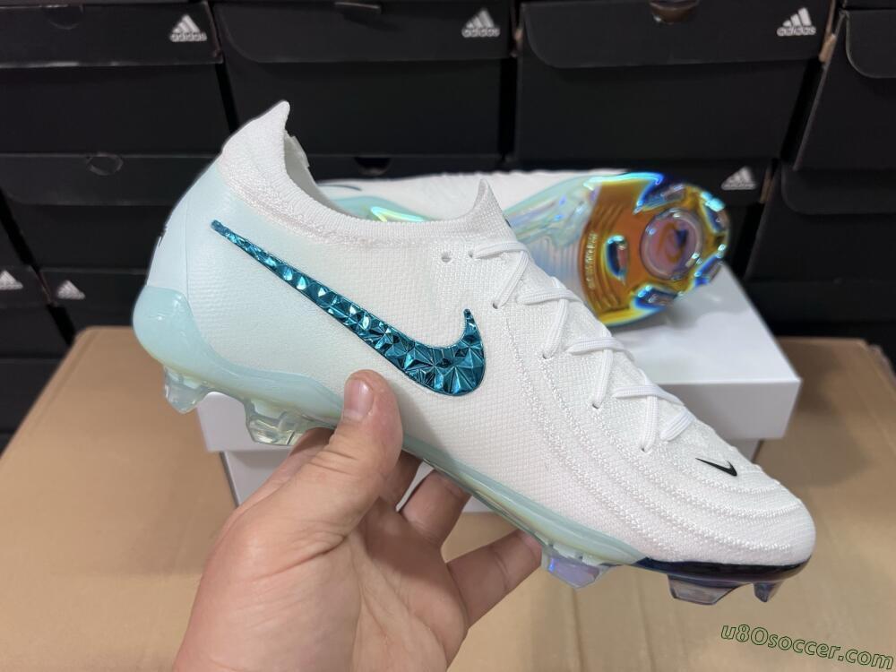 Nike Phantom GX 2 Elite FG Firm Ground Soccer Cleats - White/Black/Jade