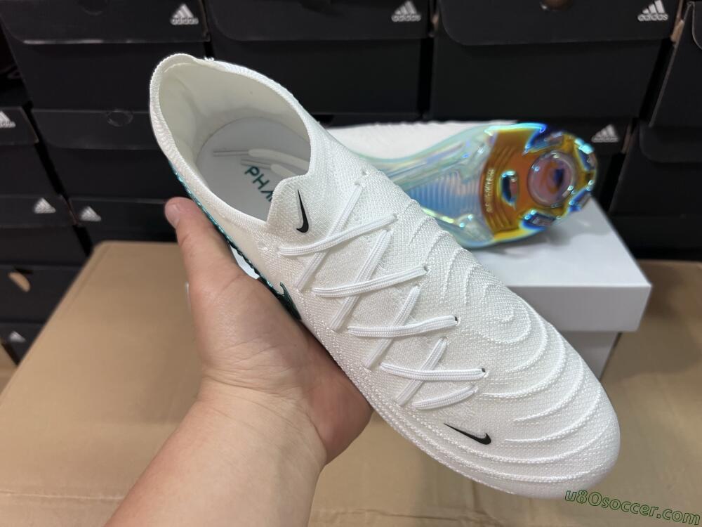 Nike Phantom GX 2 Elite FG Firm Ground Soccer Cleats - White/Black/Jade