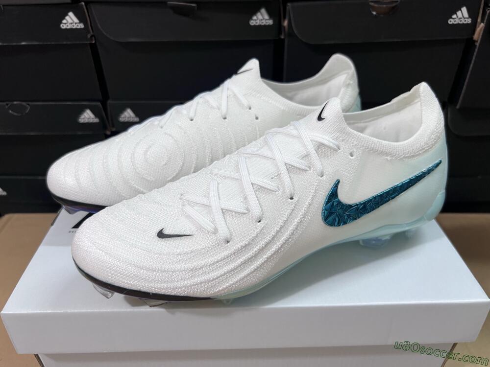 Nike Phantom GX 2 Elite FG Firm Ground Soccer Cleats - White/Black/Jade
