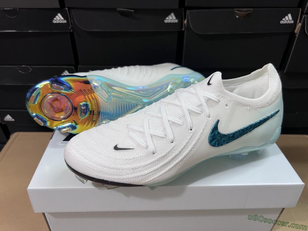 Nike Phantom GX 2 Elite FG Firm Ground Soccer Cleats - White/Black/Jade