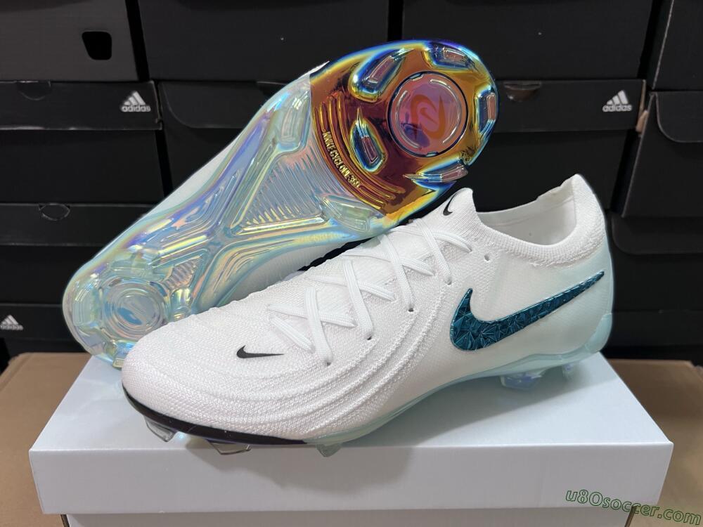 Nike Phantom GX 2 Elite FG Firm Ground Soccer Cleats - White/Black/Jade