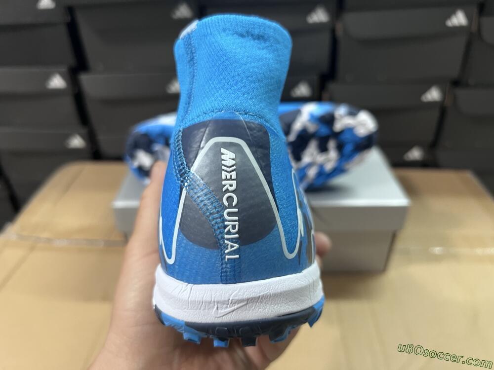 Nike Air Zoom Mercurial Superfly 10 Elite TF Artificial Turf Soccer Shoes - Blue/White