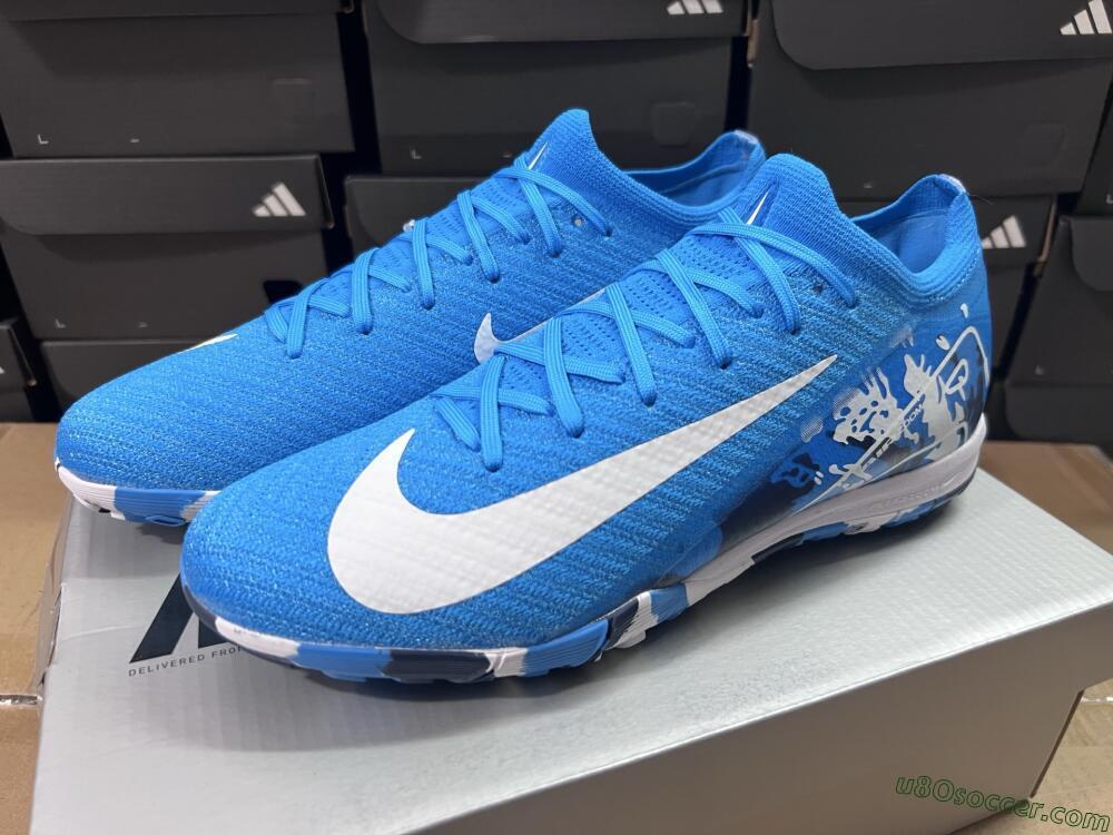 Nike Air Zoom Mercurial Vapor 16 Elite TF Artificial Turf Soccer Shoes - Blue/White/Black