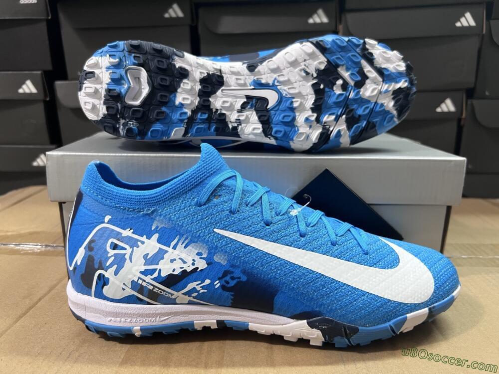Nike Air Zoom Mercurial Vapor 16 Elite TF Artificial Turf Soccer Shoes - Blue/White/Black