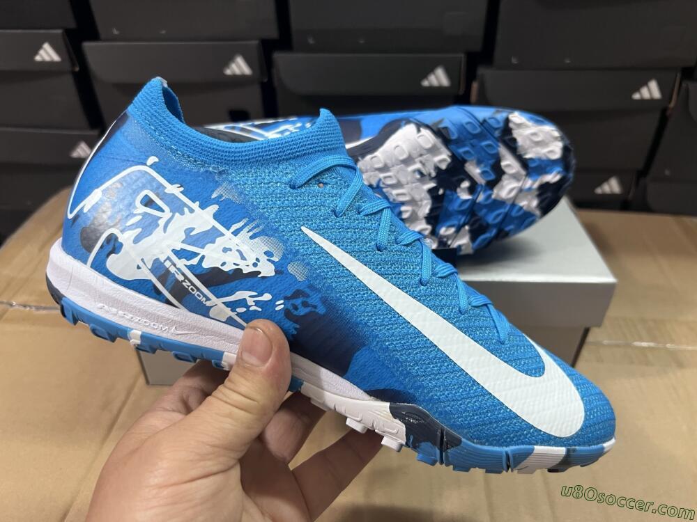 Nike Air Zoom Mercurial Vapor 16 Elite TF Artificial Turf Soccer Shoes - Blue/White/Black