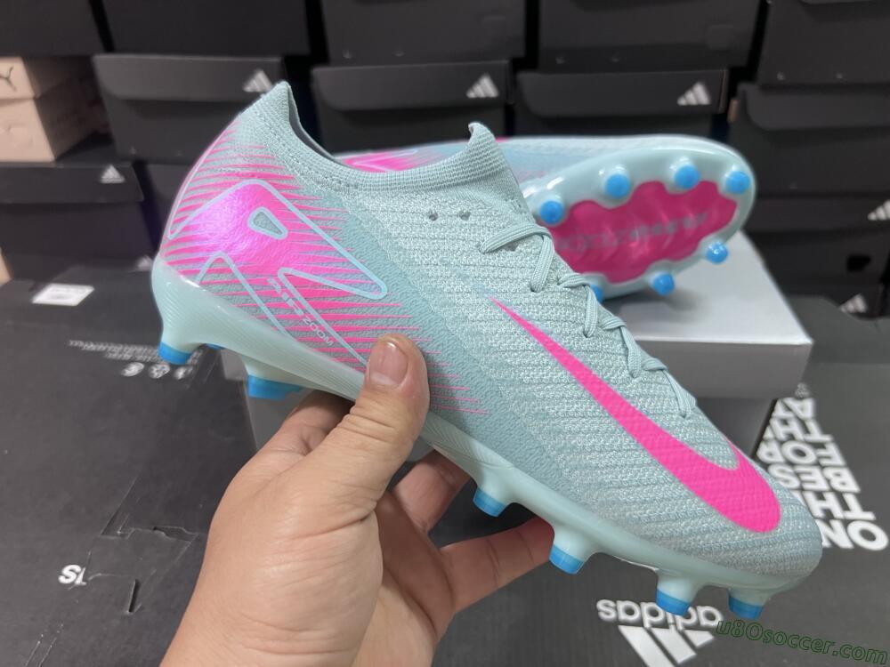Nike Air Zoom Mercurial Vapor 16 Elite AG Artificial Grass Soccer Cleats - Jade/Pink/White