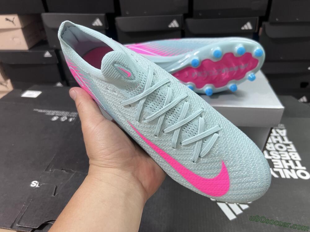 Nike Air Zoom Mercurial Vapor 16 Elite AG Artificial Grass Soccer Cleats - Jade/Pink/White
