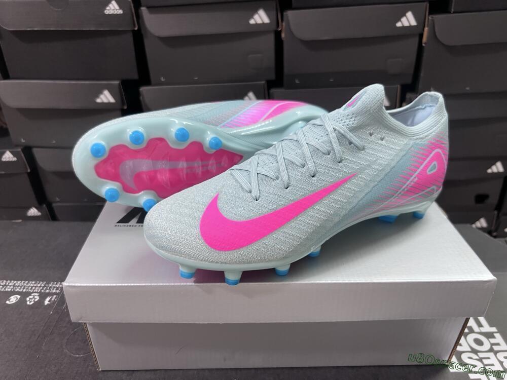 Nike Air Zoom Mercurial Vapor 16 Elite AG Artificial Grass Soccer Cleats - Jade/Pink/White