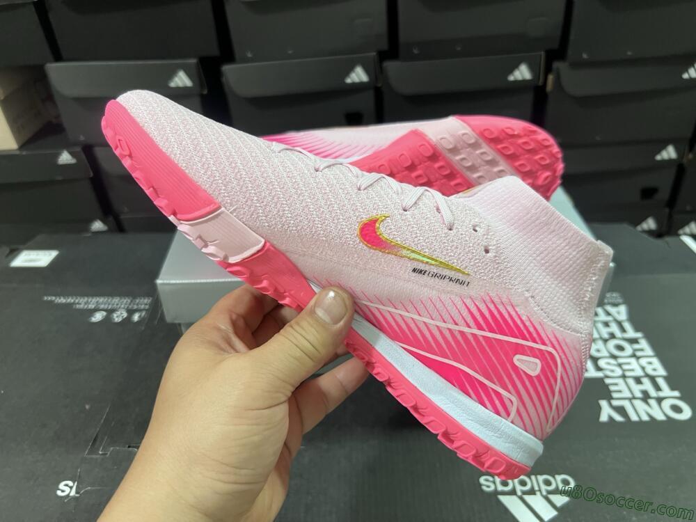 Nike Air Zoom Mercurial Superfly 10 Elite TF Artificial Turf Soccer Shoes - Pink/Red/Gold