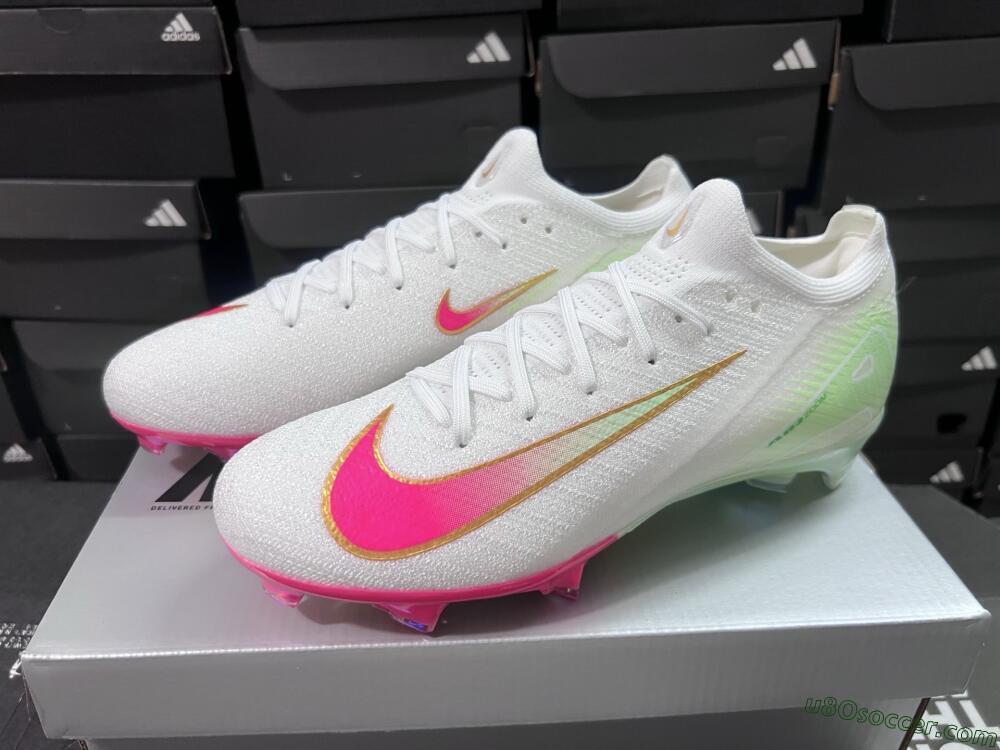 Nike Air Zoom Mercurial Vapor 16 Elite FG Firm Ground Soccer Cleats - White/Red/Gold