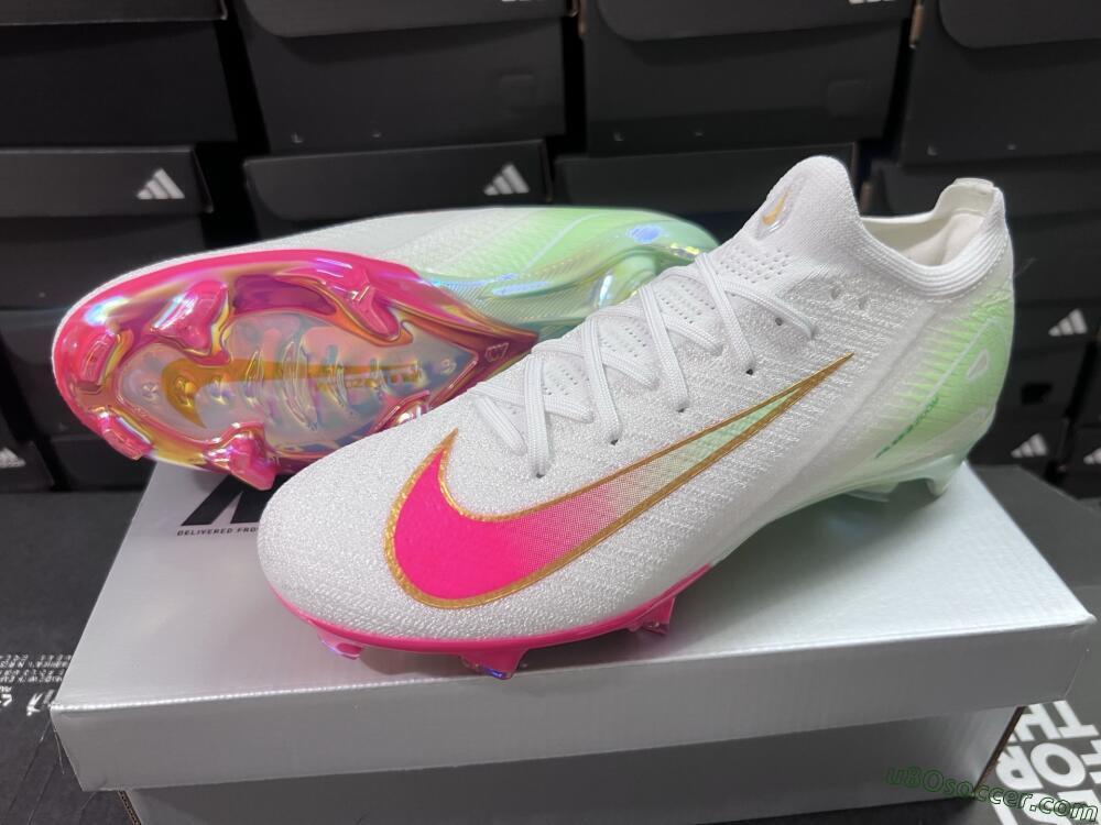 Nike Air Zoom Mercurial Vapor 16 Elite FG Firm Ground Soccer Cleats - White/Red/Gold