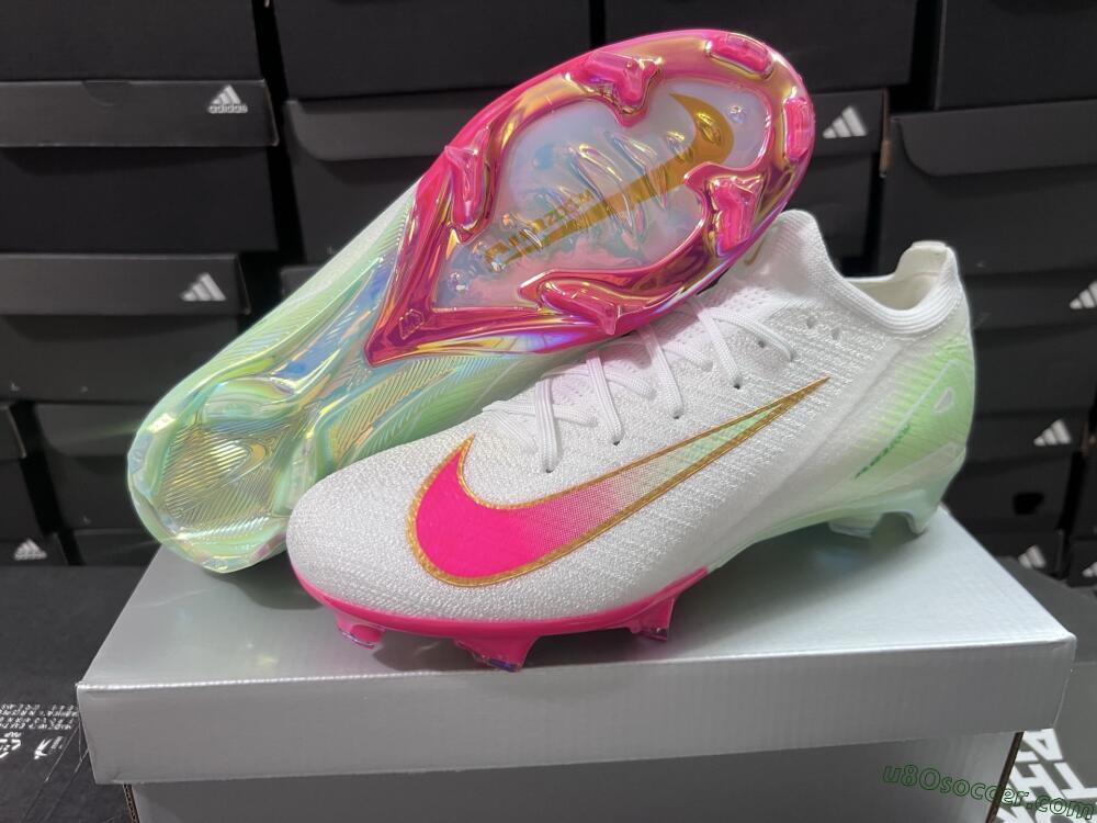 Nike Air Zoom Mercurial Vapor 16 Elite FG Firm Ground Soccer Cleats - White/Red/Gold