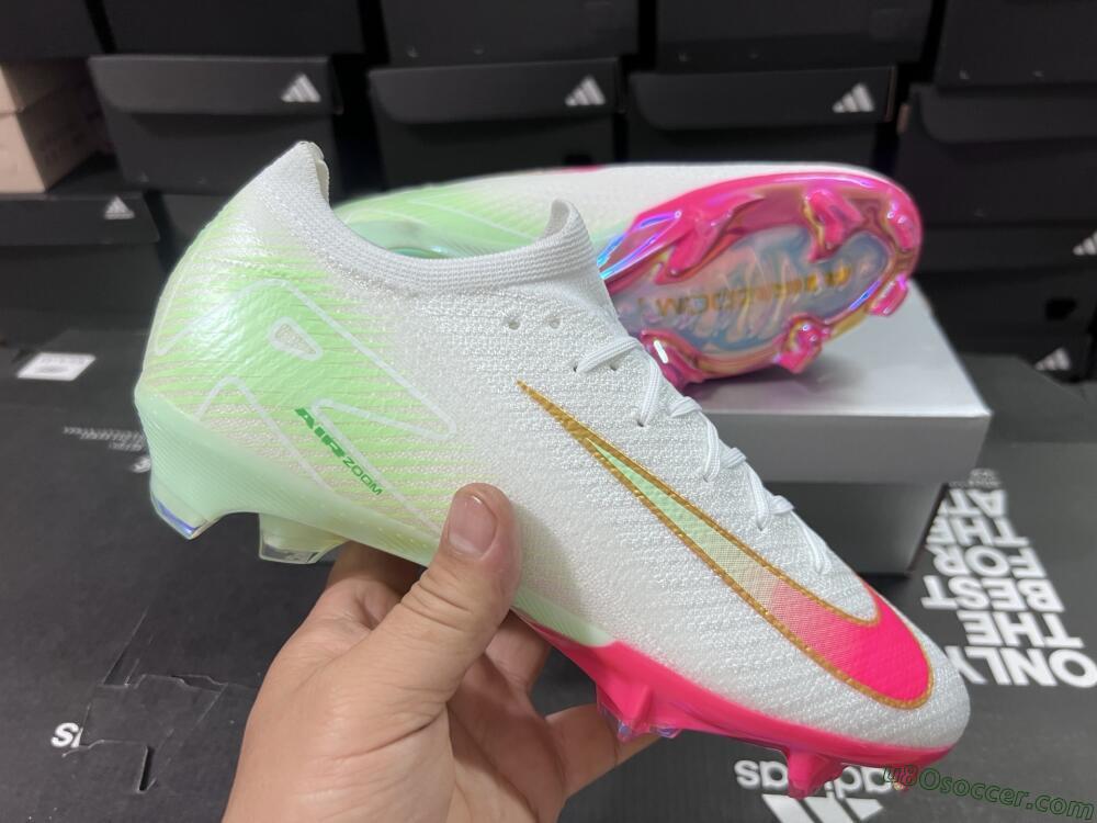 Nike Air Zoom Mercurial Vapor 16 Elite FG Firm Ground Soccer Cleats - White/Red/Gold