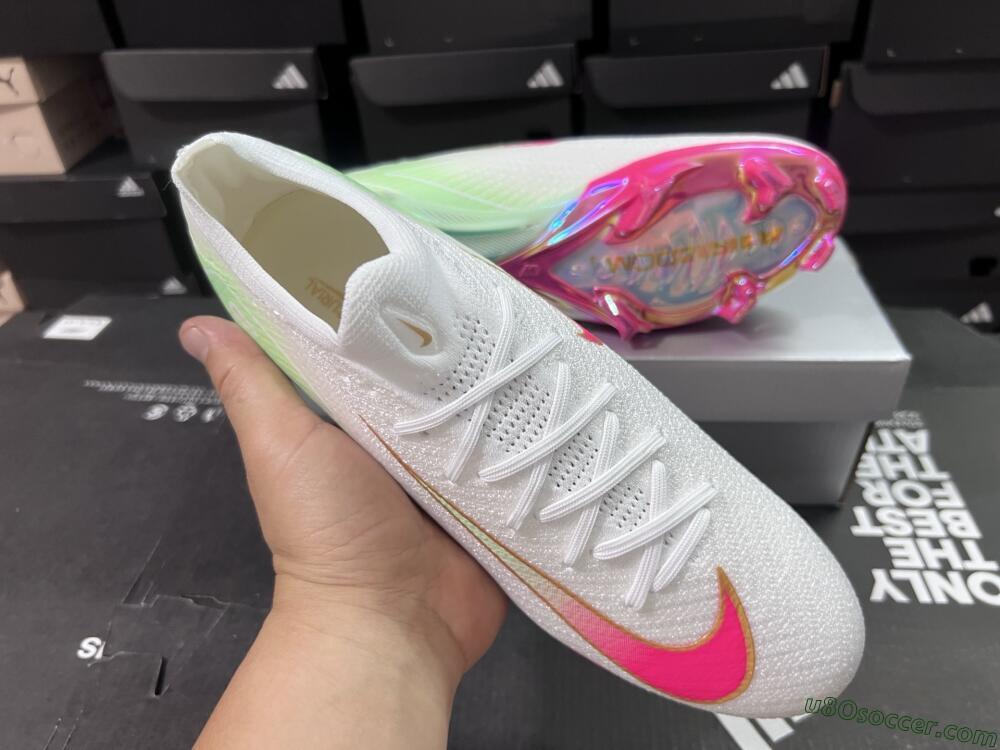 Nike Air Zoom Mercurial Vapor 16 Elite FG Firm Ground Soccer Cleats - White/Red/Gold