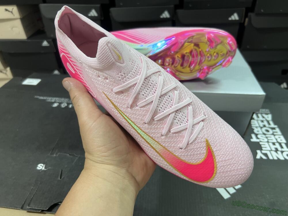 Nike Air Zoom Mercurial Vapor 16 Elite FG Firm Ground Soccer Cleats - Pink/Red/Gold