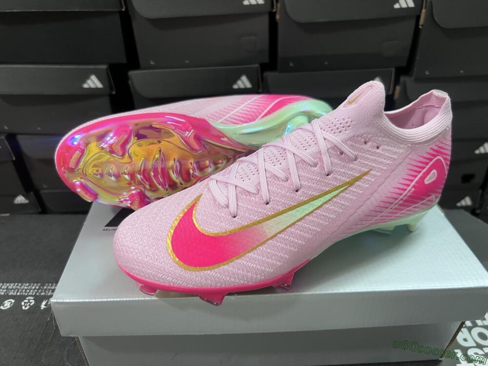 Nike Air Zoom Mercurial Vapor 16 Elite FG Firm Ground Soccer Cleats - Pink/Red/Gold