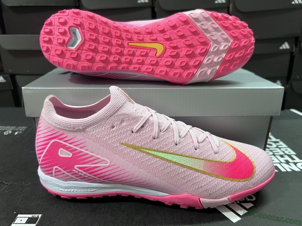Nike Air Zoom Mercurial Vapor 16 Elite TF Artificial Turf Soccer Shoes - Pink/Gold/White