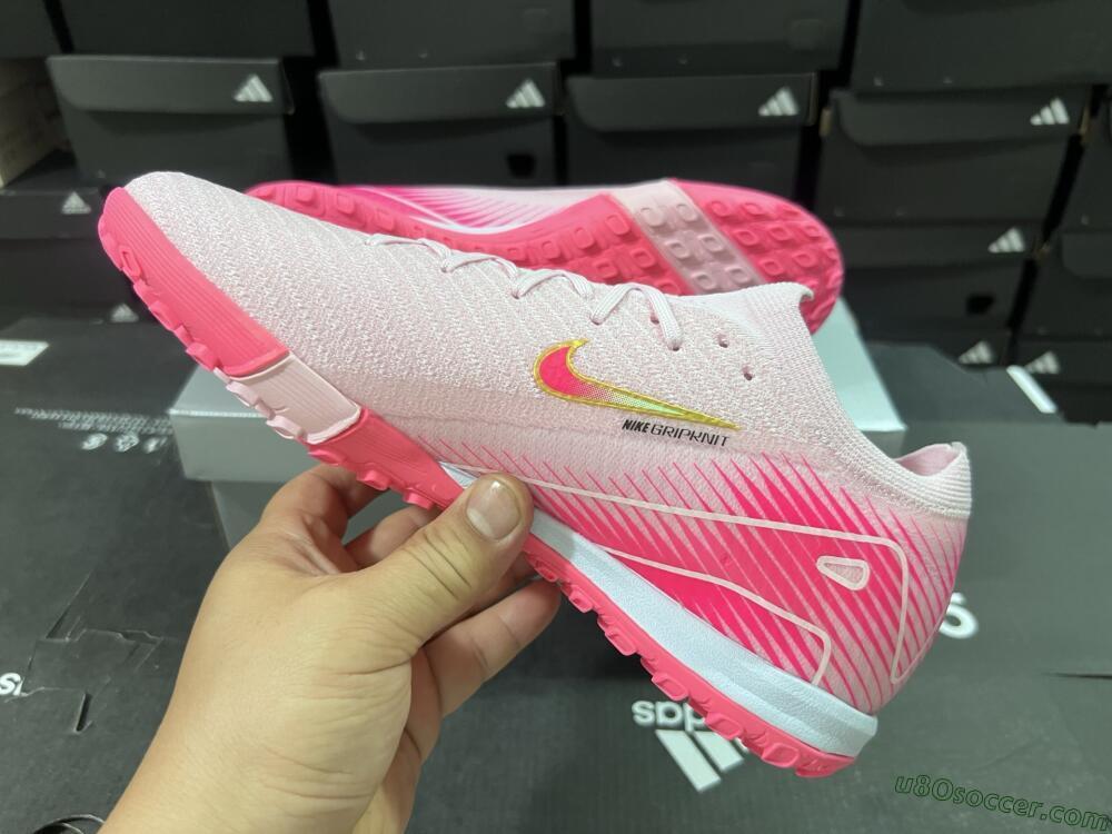 Nike Air Zoom Mercurial Vapor 16 Elite TF Artificial Turf Soccer Shoes - Pink/Gold/White