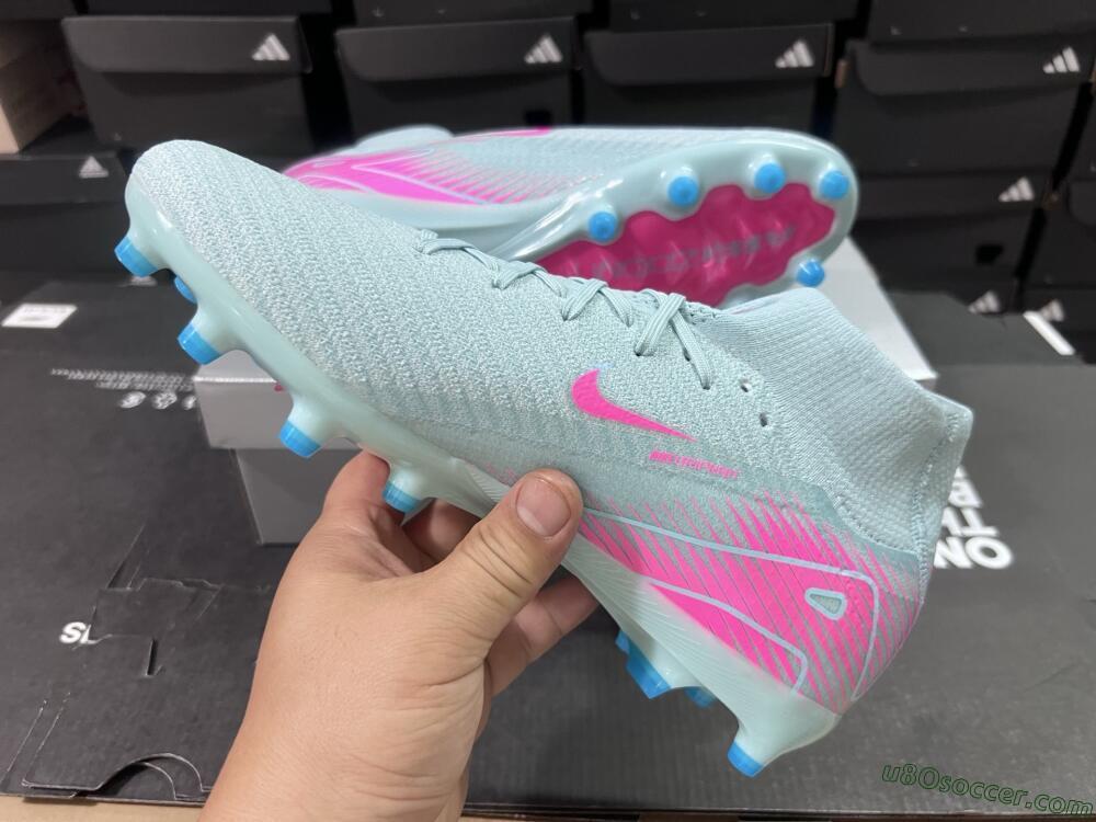 Nike Air Zoom Mercurial Superfly 10 Elite AG Artificial Grass Soccer Cleats - Jade/Pink