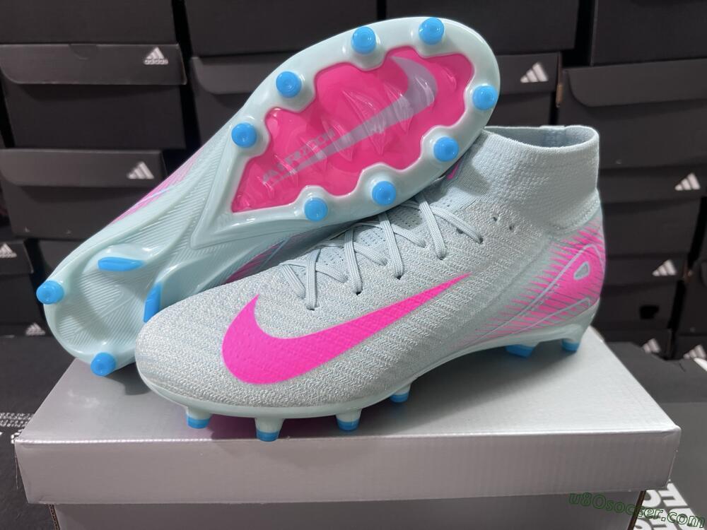 Nike Air Zoom Mercurial Superfly 10 Elite AG Artificial Grass Soccer Cleats - Jade/Pink